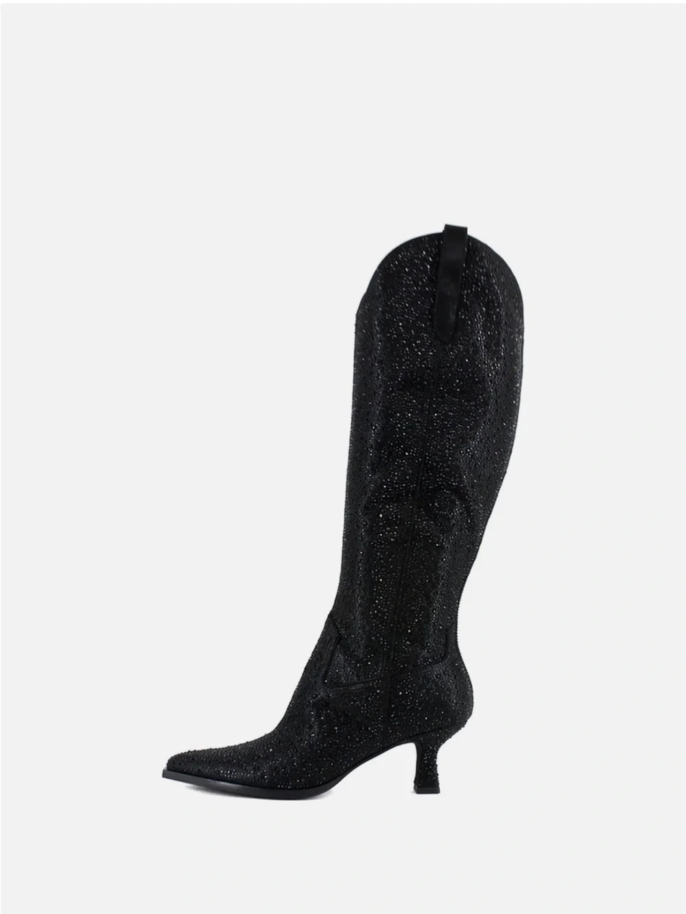 Dolce Vita Black Rhinestone Tall Western Boot
